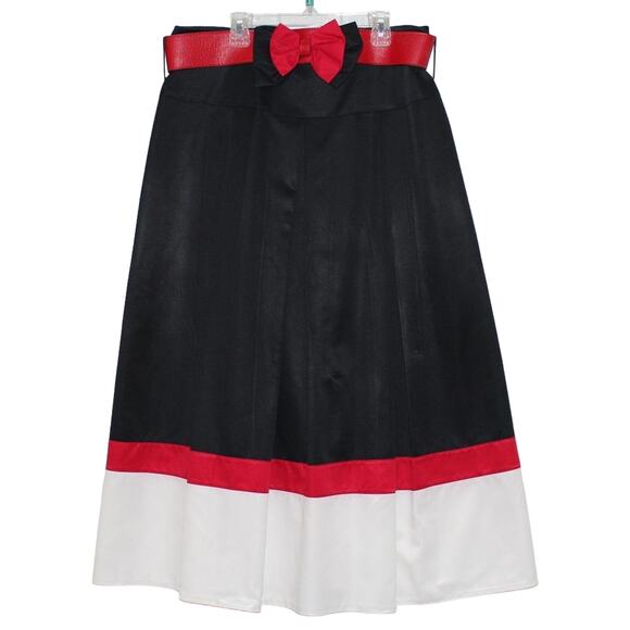 Maxi Skirt With Red Bow Belt Size Large - Picture 1 of 4